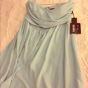 Maxi dress. Halter top. Light blue